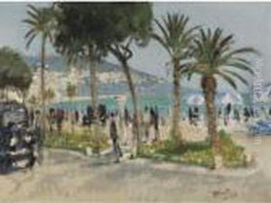 La Promenade Des Anglais, Nice by Pierre Eugene Montezin