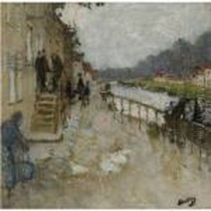 Bord De Canal A Saint-mammes by Pierre Eugene Montezin