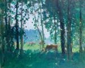 Troupeau De Vaches Dans La Clairiere