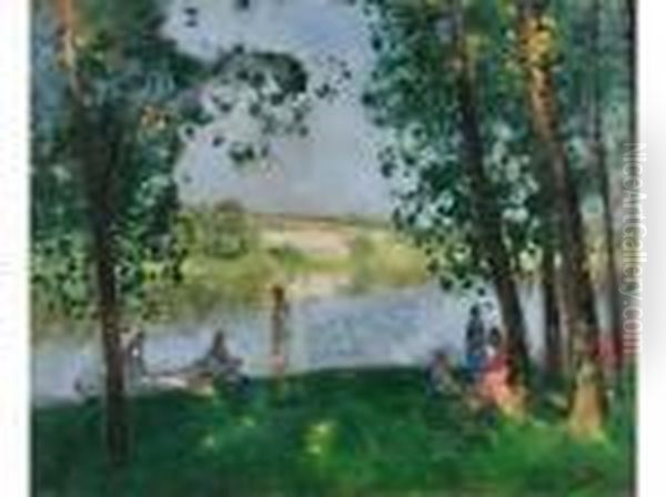 Personnages Au Bord De La Riviere - view 1