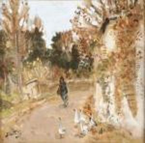La Gardienne D'oies by Pierre Eugene Montezin