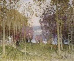 Promenade Dans La Foret by Pierre Eugene Montezin