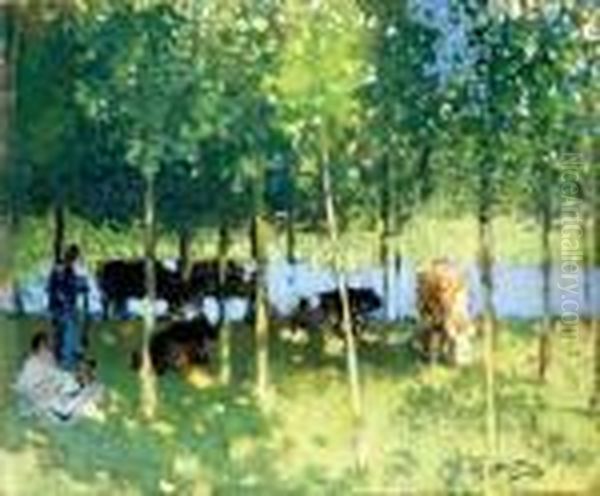 Animaux Sous Les Peupliers - view 1