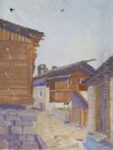 Village De Montagnes by Pierre Eugene Montezin