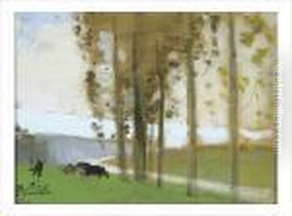 Vaches Au Bord De Riviere - view 1