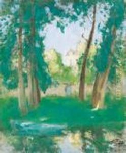 Chateau Derriere Les Arbres by Pierre Eugene Montezin