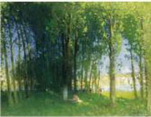 Le Loing A Saint-mammes by Pierre Eugene Montezin