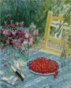 Nature Morte Aux Cerises by Pierre Eugene Montezin
