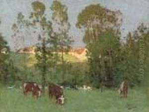 Paysage Aux Vaches by Pierre Eugene Montezin