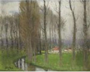 Bord De Riviere by Pierre Eugene Montezin