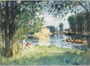 L'apres-midi Sur La Marne by Pierre Eugene Montezin
