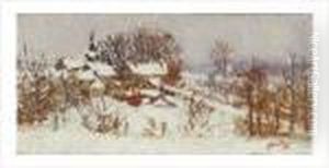 Village Sous La Neige Dans La Creuse