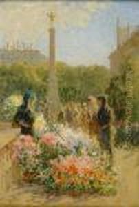 Marchand De Fleurs by Pierre Eugene Montezin