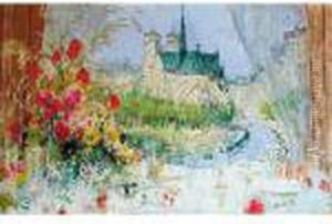 Notre Dame Et La Seine De La Fenetre De La Tour D'argent by Pierre Eugene Montezin