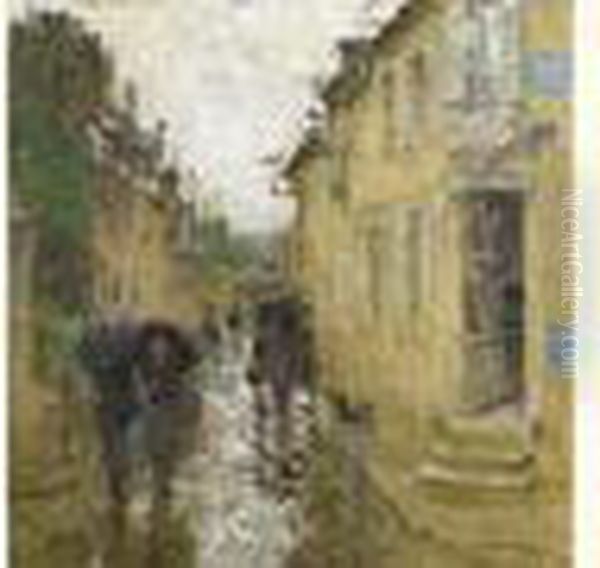 La Grande Rue De Besse-sur-bray Sous La Pluie - view 1