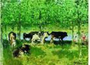 Animaux Sous Les Peupliers