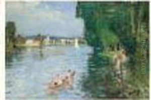 Bord De Riviere by Pierre Eugene Montezin