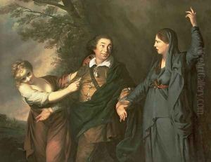 David Garrick 1717-79 between the Muses of Tragedy and Comedy