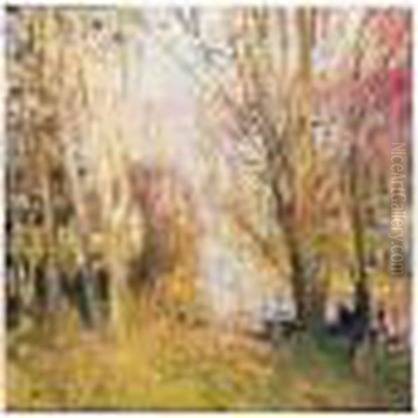 Automne : Pecheur Sur La Riviere - view 1