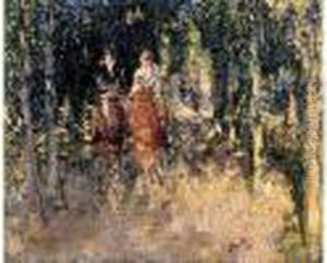 Allee Cavaliere Au Bois De Boulogne by Pierre Eugene Montezin