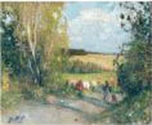 La Gardienne Au Troupeau by Pierre Eugene Montezin