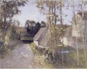 Personnage Pres De La Ferme by Pierre Eugene Montezin