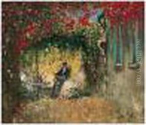 Sous La Pergola by Pierre Eugene Montezin