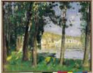 Bord De Lac by Pierre Eugene Montezin
