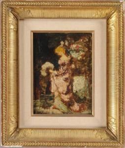 Jeune Femme A L'eventail by Adolphe Joseph Thomas Monticelli