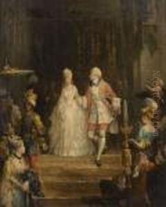 L'arrivee Au Bal by Adolphe Joseph Thomas Monticelli