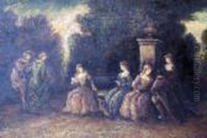 Scene De Parc by Adolphe Joseph Thomas Monticelli