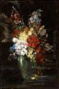 Bouquet De Fleurs by Adolphe Joseph Thomas Monticelli