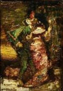 Femme De Dos Et Homme En Vert Femme De Dos Et Homme En Vert