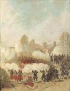 Attaque Du Bourg De Magenta by Adolphe Joseph Thomas Monticelli