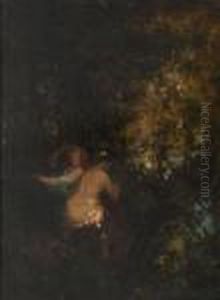 Nymphes Dans Un Sous Bois by Adolphe Joseph Thomas Monticelli