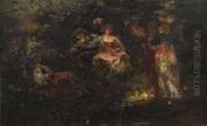 Galantes Dans Le Parc by Adolphe Joseph Thomas Monticelli