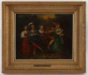Scene Galante by Adolphe Joseph Thomas Monticelli