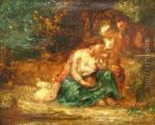 Group Of Figures In A Garden - view 1