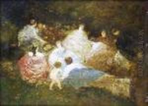 Le Jardin Damour by Adolphe Joseph Thomas Monticelli