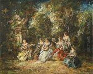 Music In The Garden by Adolphe Joseph Thomas Monticelli