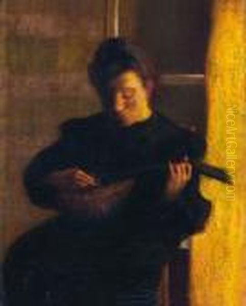 Dama Tocando El Laud - view 1