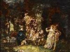 Serenade A La Campagne by Adolphe Joseph Thomas Monticelli