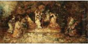 Scene De Theatre by Adolphe Joseph Thomas Monticelli