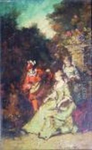 Scene Galante by Adolphe Joseph Thomas Monticelli