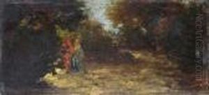 Personnage Dans La Foret by Adolphe Joseph Thomas Monticelli