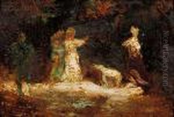 Figures In A Woodland Clearing - view 1