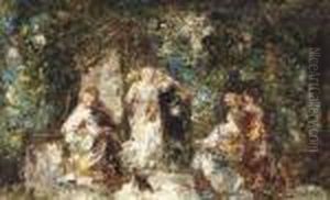 Fete Galante by Adolphe Joseph Thomas Monticelli