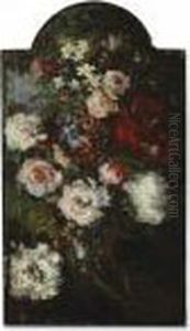 A Still Life With Flowers by Adolphe Joseph Thomas Monticelli