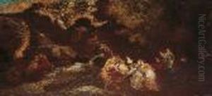 Moise Et La Fille De Pharaon by Adolphe Joseph Thomas Monticelli