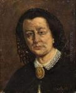 Portrait D'une Arlesienne. by Adolphe Joseph Thomas Monticelli
